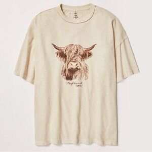 Free People We the Free Cream Highland Cow Tee